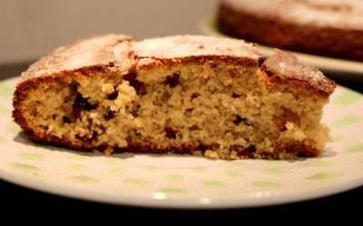 Torta con farina di avena e mirtilli secchi