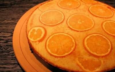 Torta ricotta e arancia con farina di cocco e semola