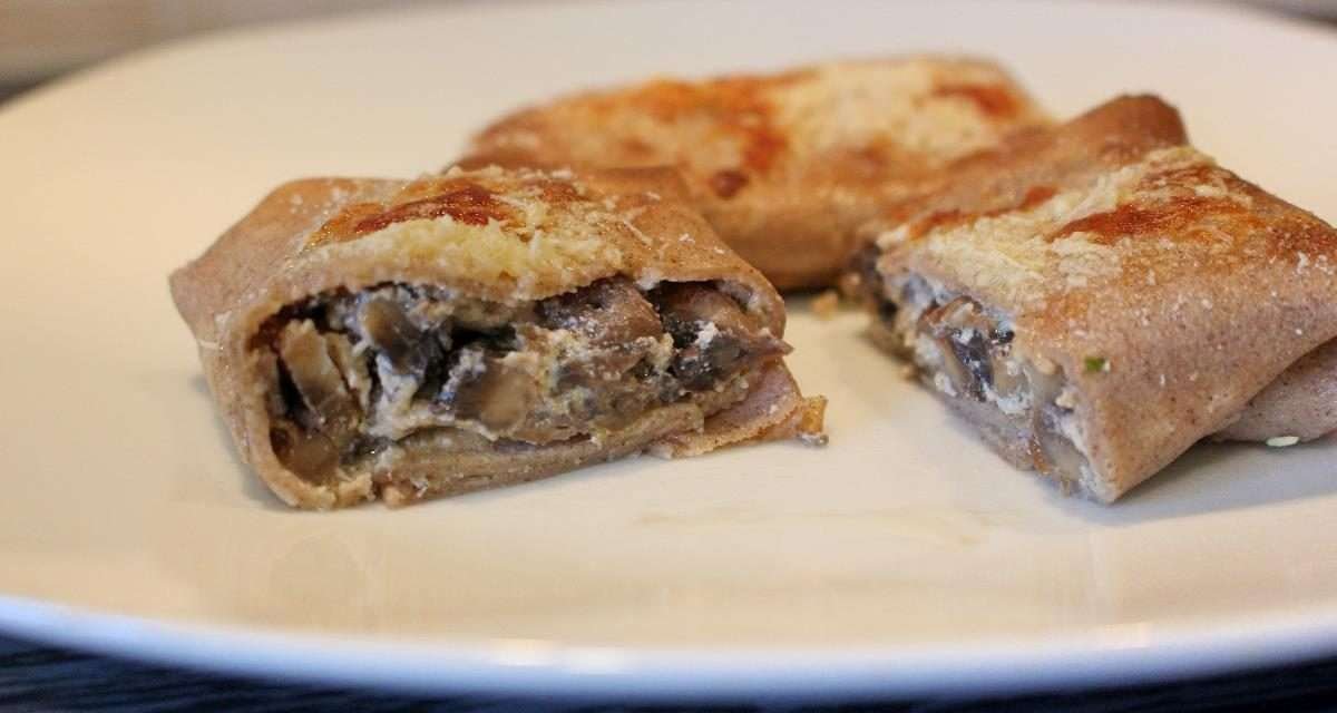 Crespelle di grano saraceno con ricotta e funghi