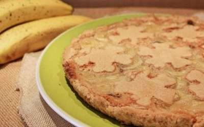 Crostata con farina di avena e banane