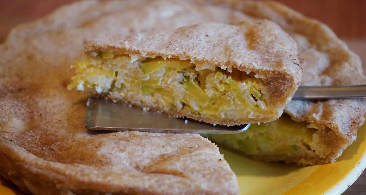 Torta salata zucchine trombetta con riso alla sanremese