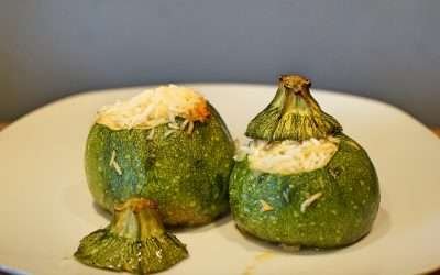 Zucchine tonde ripiene di riso basmati
