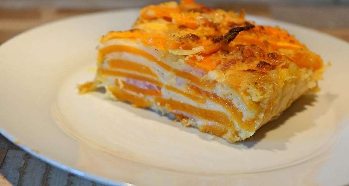 Parmigiana di zucca con panatura di semola senza friggere