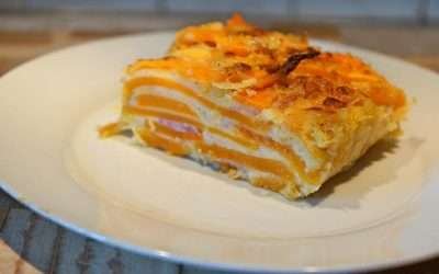Parmigiana di zucca con panatura di semola senza friggere