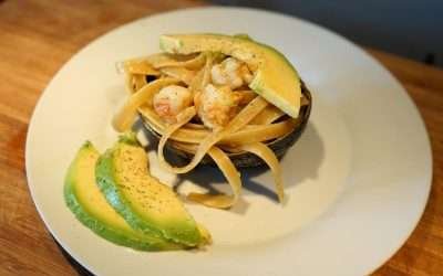 Pasta gamberi e avocado – metodo pasta risottata