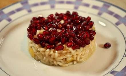 Risotto alla melagrana porri e zafferano