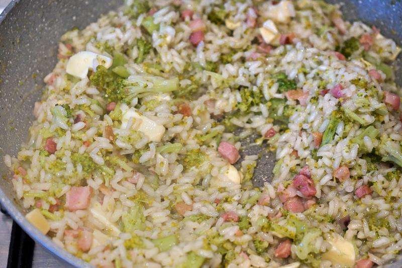 risotto con broccoli e pancetta