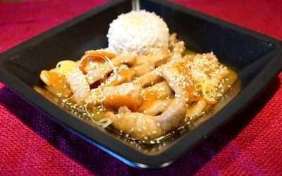 Maiale in salsa di soia e zenzero, straccetti di carne all’orientale