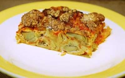 Parmigiana di carciofi al forno con panatura