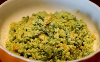 Insalata d’orzo con fagiolini e crema di rucola