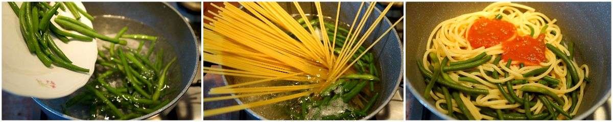 pasta con fagiolini al sugo