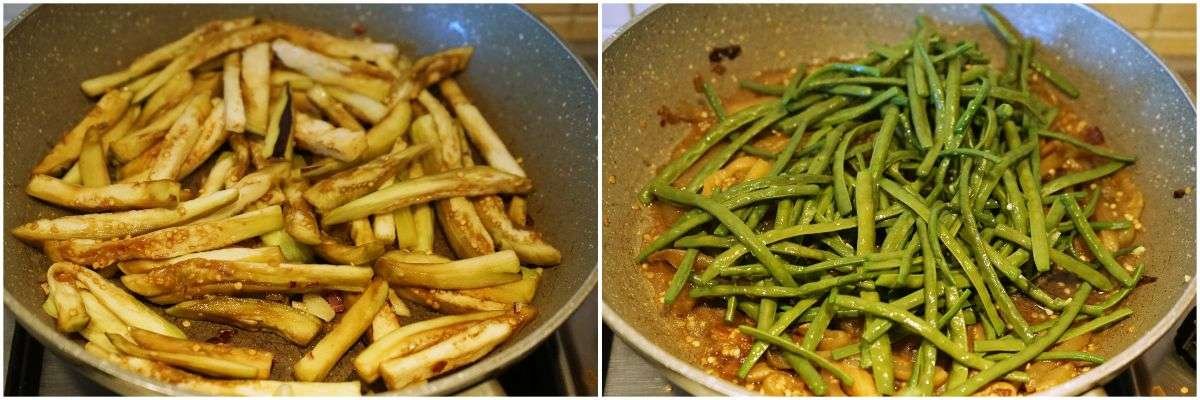 pasta con fagiolini e melanzane