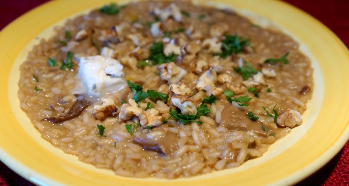 Risotto funghi porcini secchi e gorgonzola, melodia di sapori