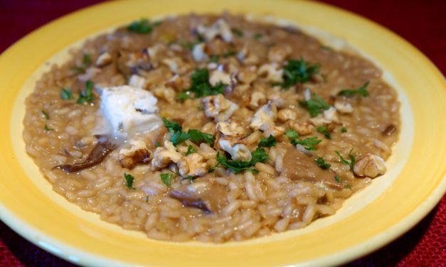 Risotto funghi porcini secchi e gorgonzola, melodia di sapori