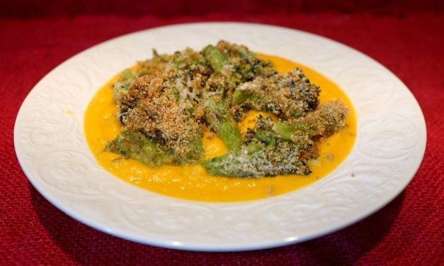 Vellutata di zucca e broccoli gratinati al forno