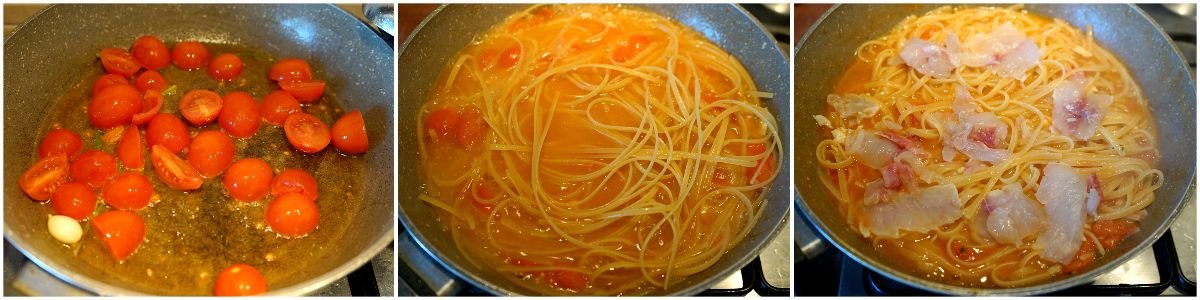 pasta con orata e pomodorini