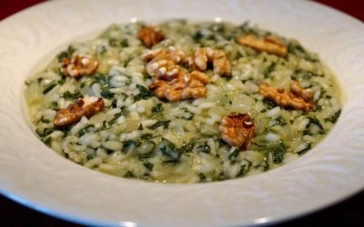 Risotto con bietole e noci